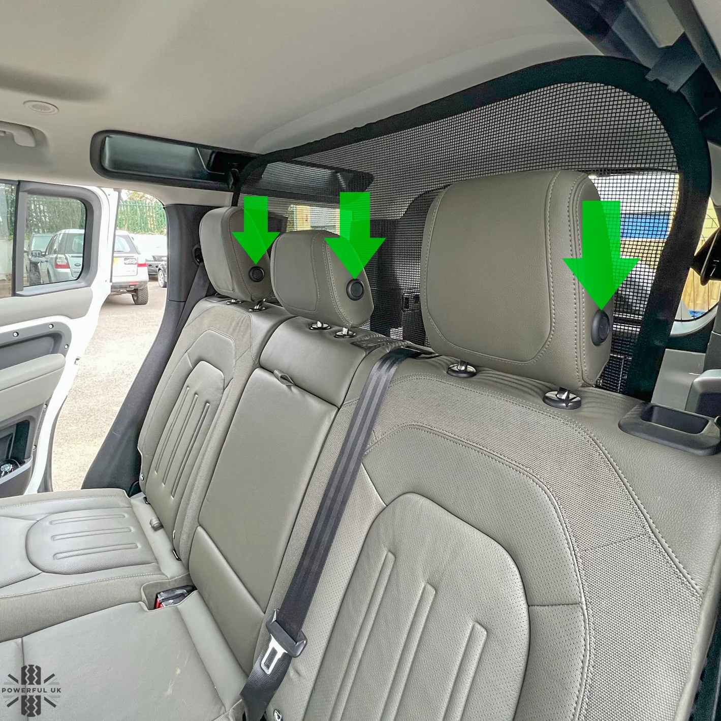 Rear Seat Headrest Button Covers for Land Rover Defender L663 - Gloss Black - Image 9