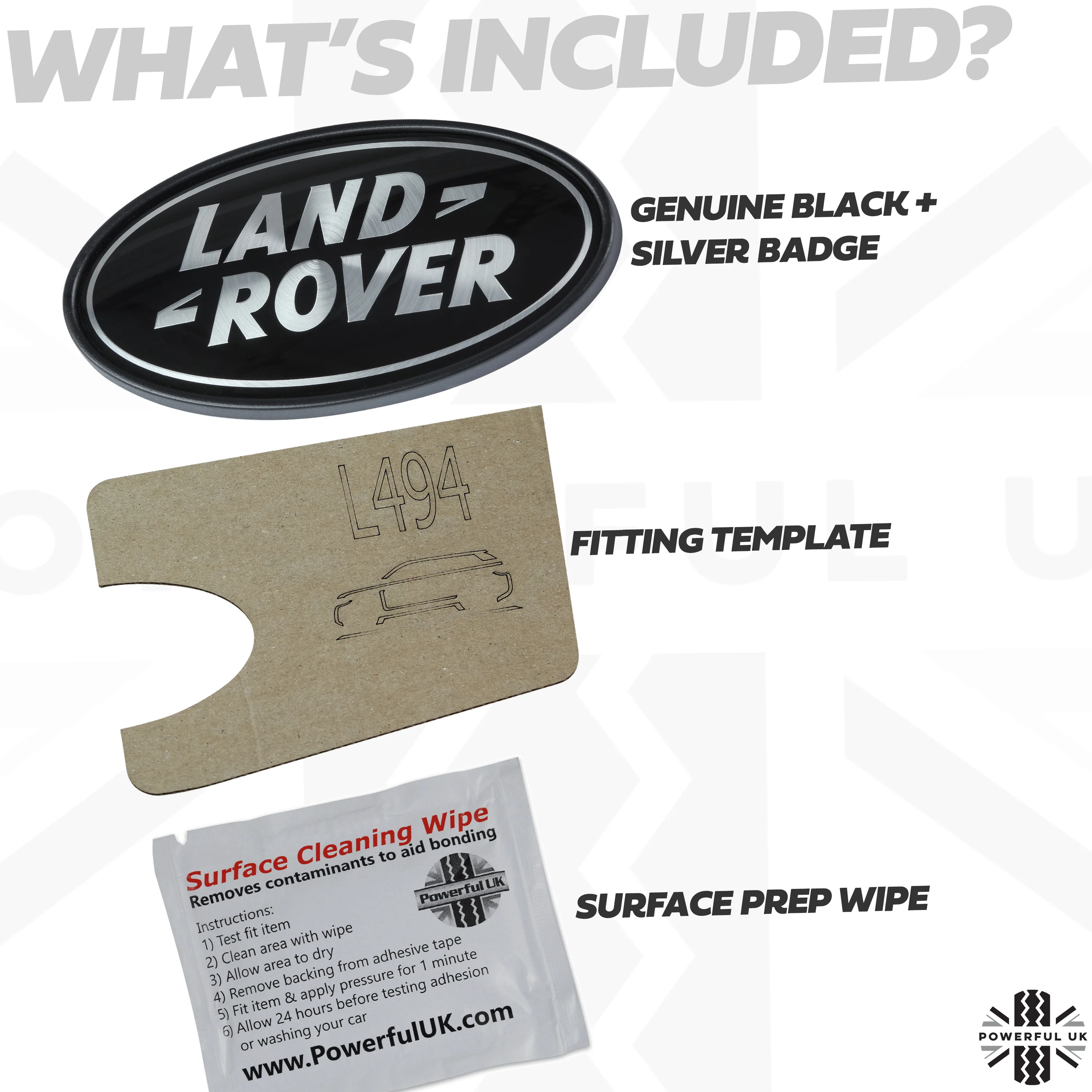 Rear Tailgate Badge - Black & Silver - for Range Rover Sport L494 - Image 4