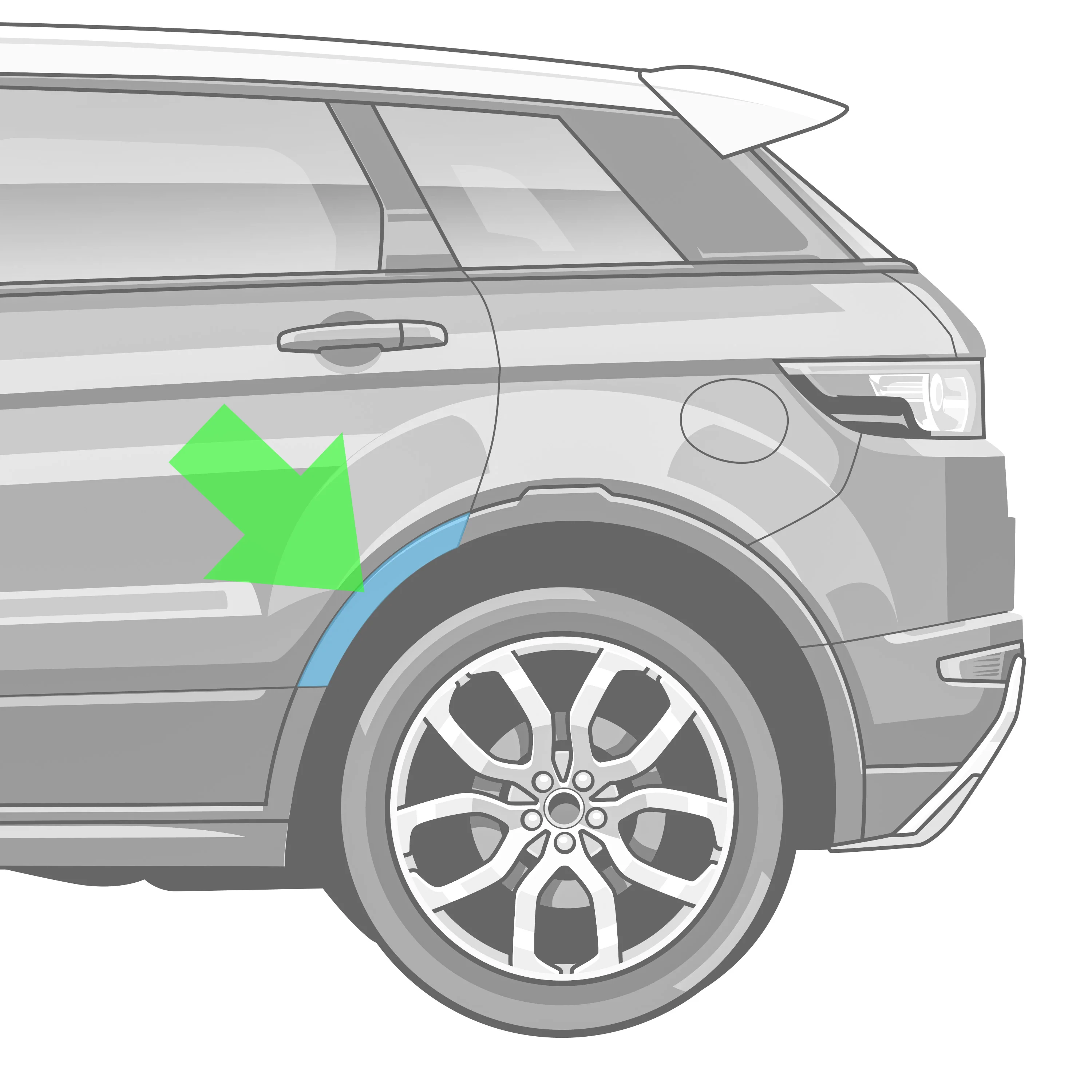 Rear Wheel Arch Trim for Range Rover Evoque 1 (2011-18) - LEFT - Image 2