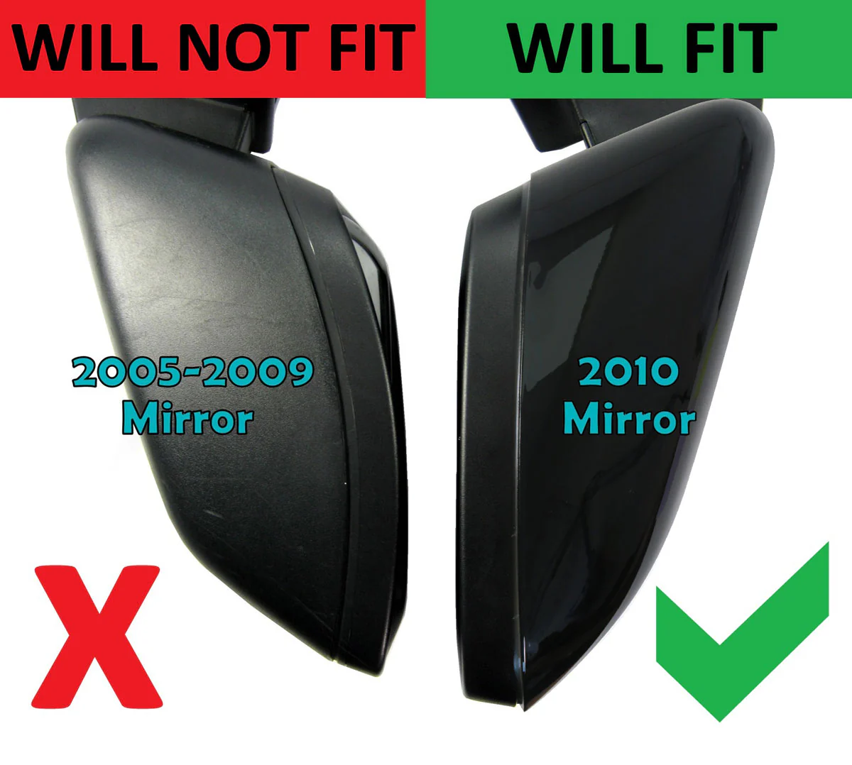 Replacement Top Mirror Caps for Land Rover Discovery 4 - Gloss Black - Image 3