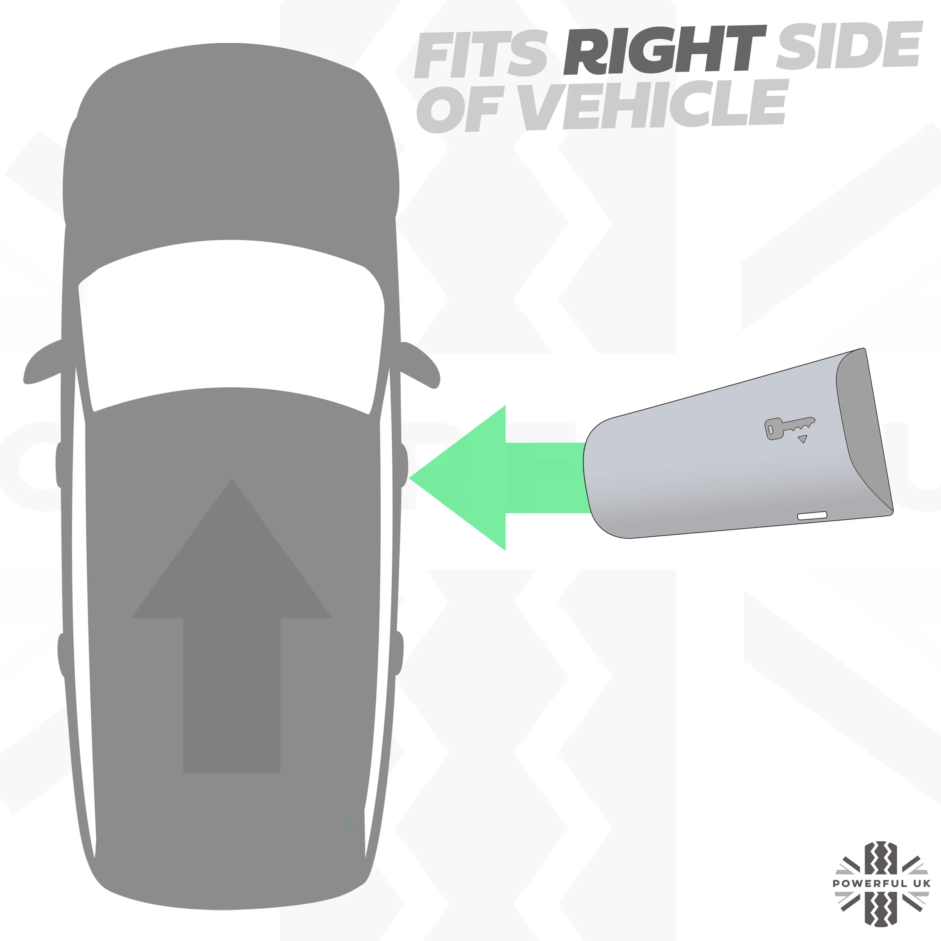RIGHT Door Handle Key Piece for Land Rover Discovery 5 - Indus Silver - Image 2