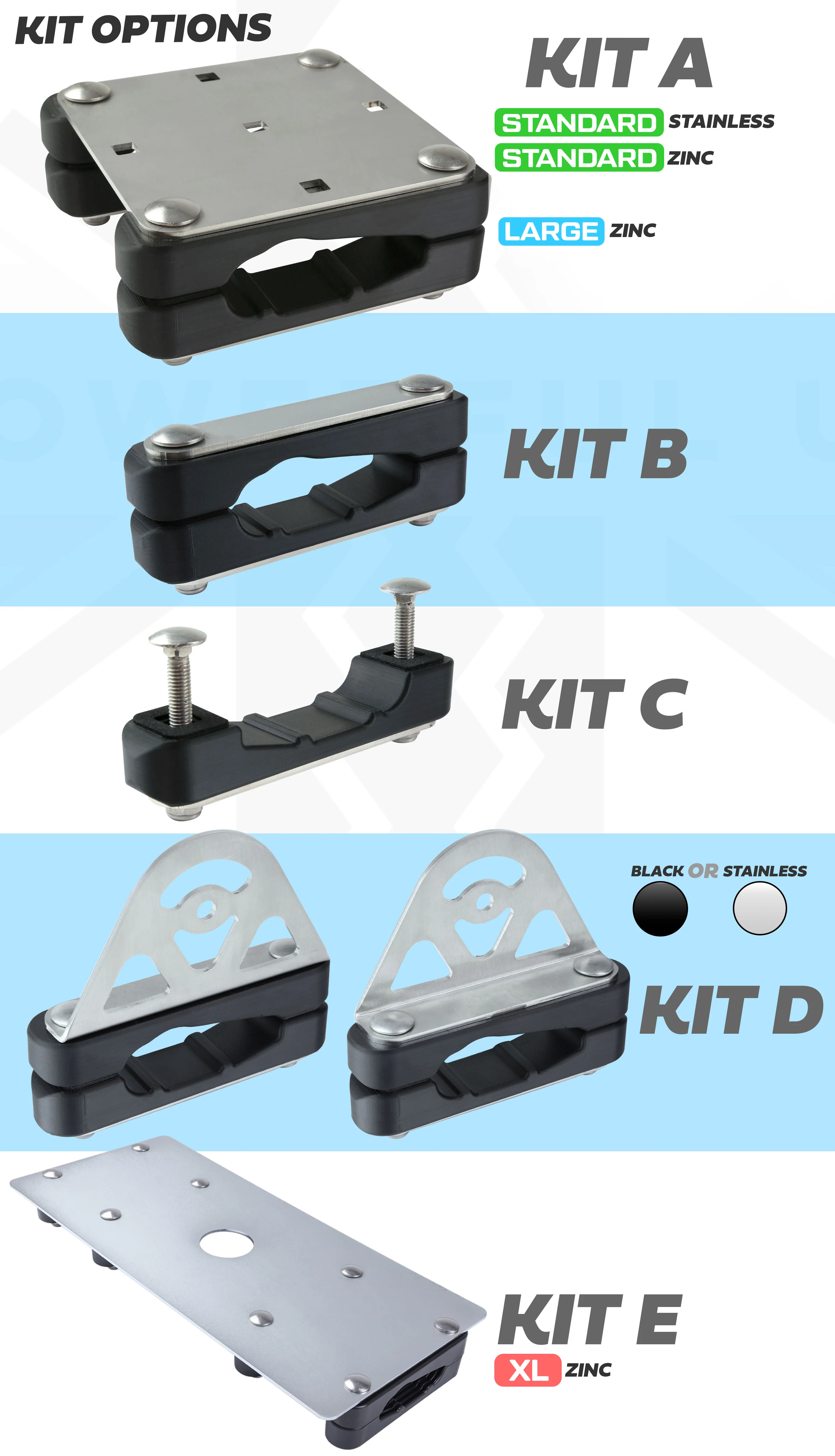 Roof Rack Mount Clamp Kit for Thule Cross Bars - Kit D (Stainless) - Image 9