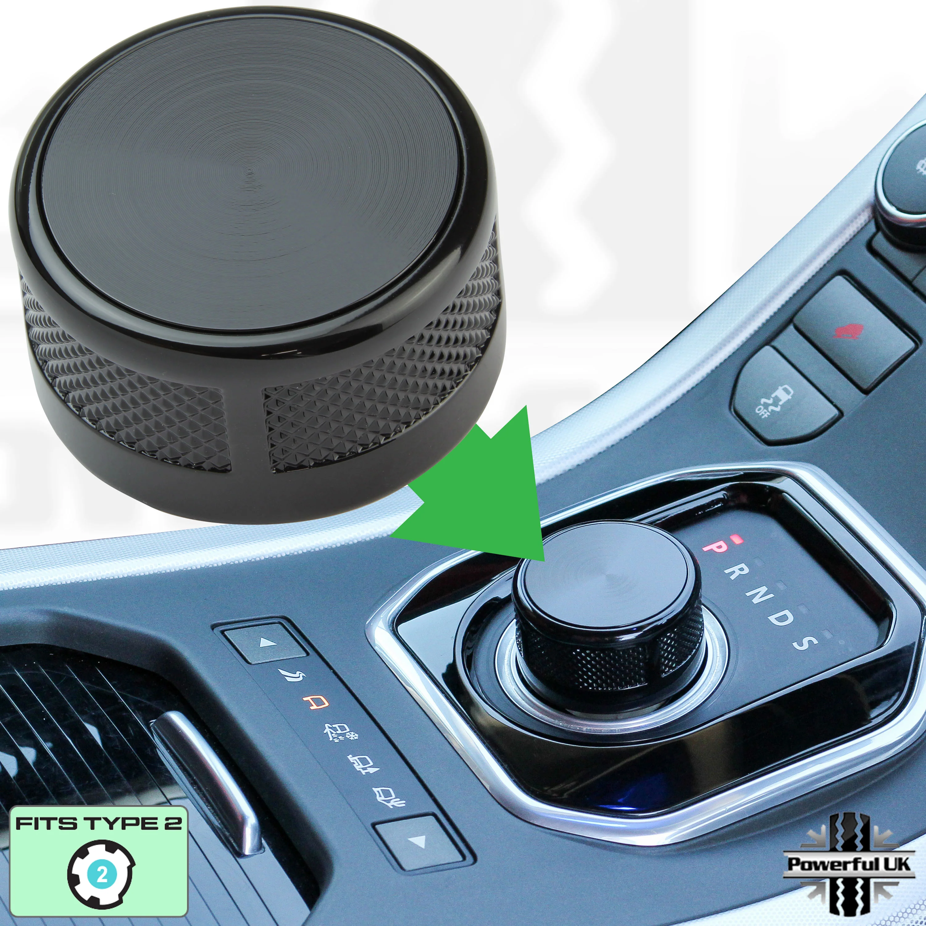 Black Rotary Gear Selector Knob for Jaguar XF