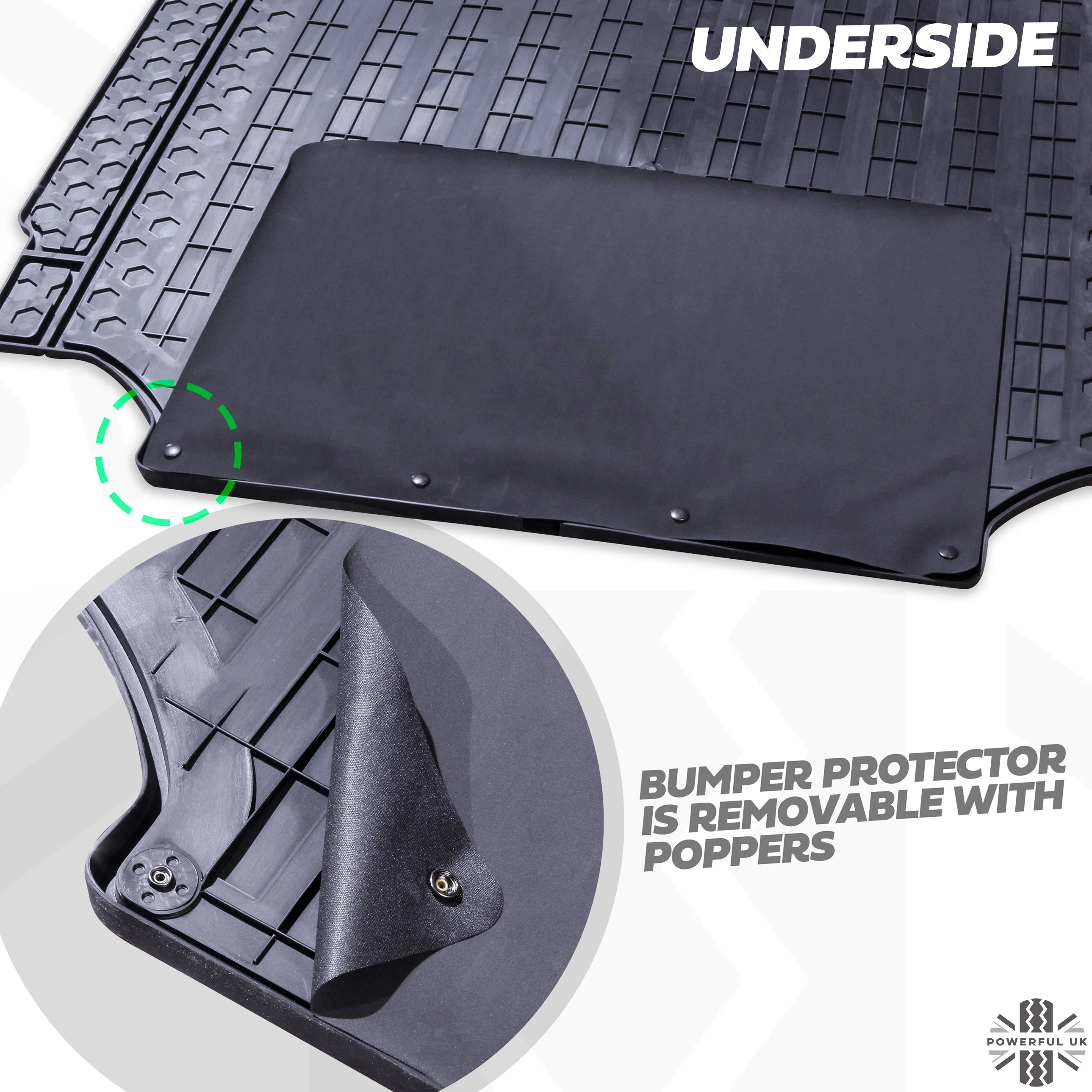 Rubber Boot Mat (genuine) for Land Rover Defender L663 (130 models - LESS 3rd row seating) - Image 4