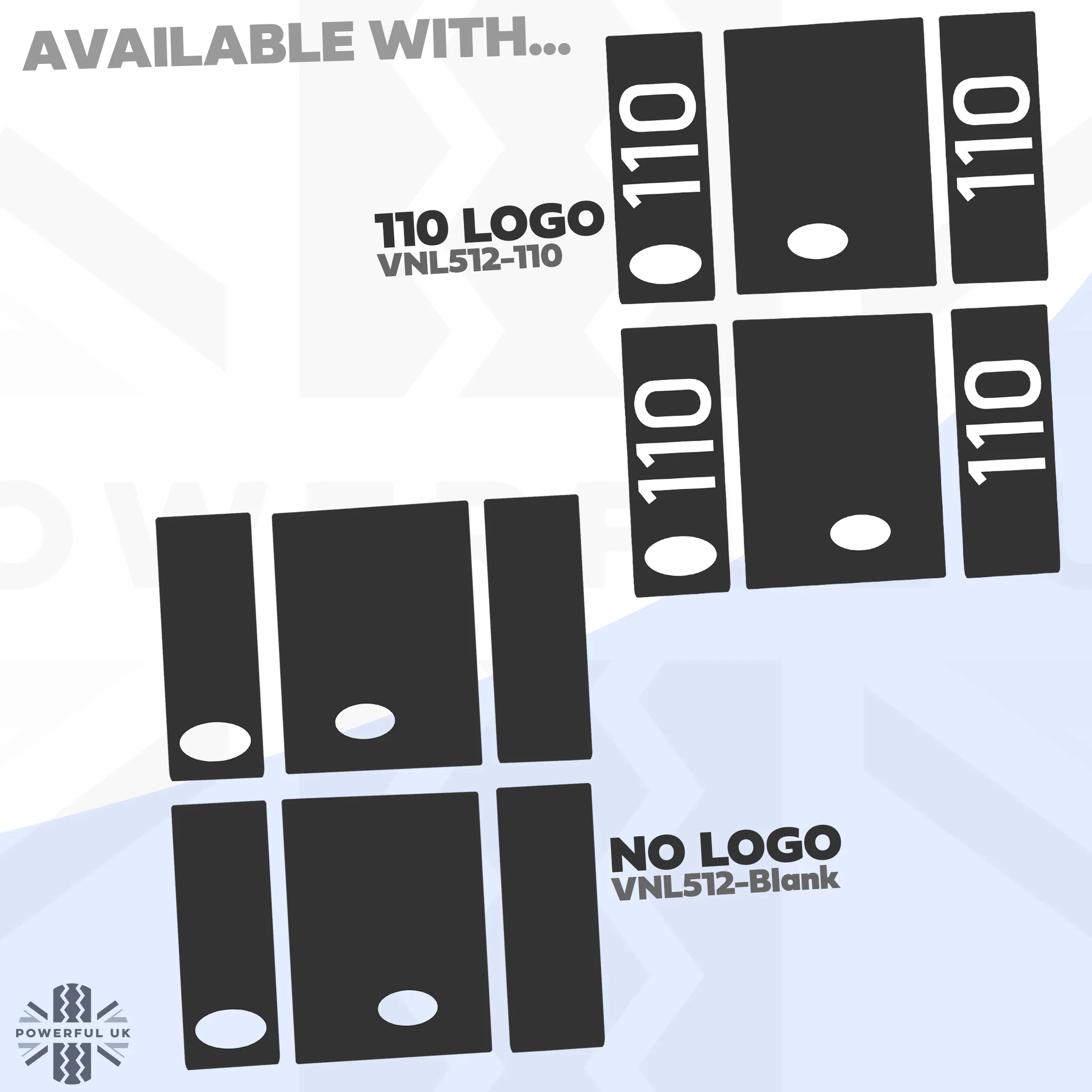 Side Panel Decal Kit - 'Vertical 110 & Badge Relocate' - Matte Black for Land Rover Defender L663 - Image 10