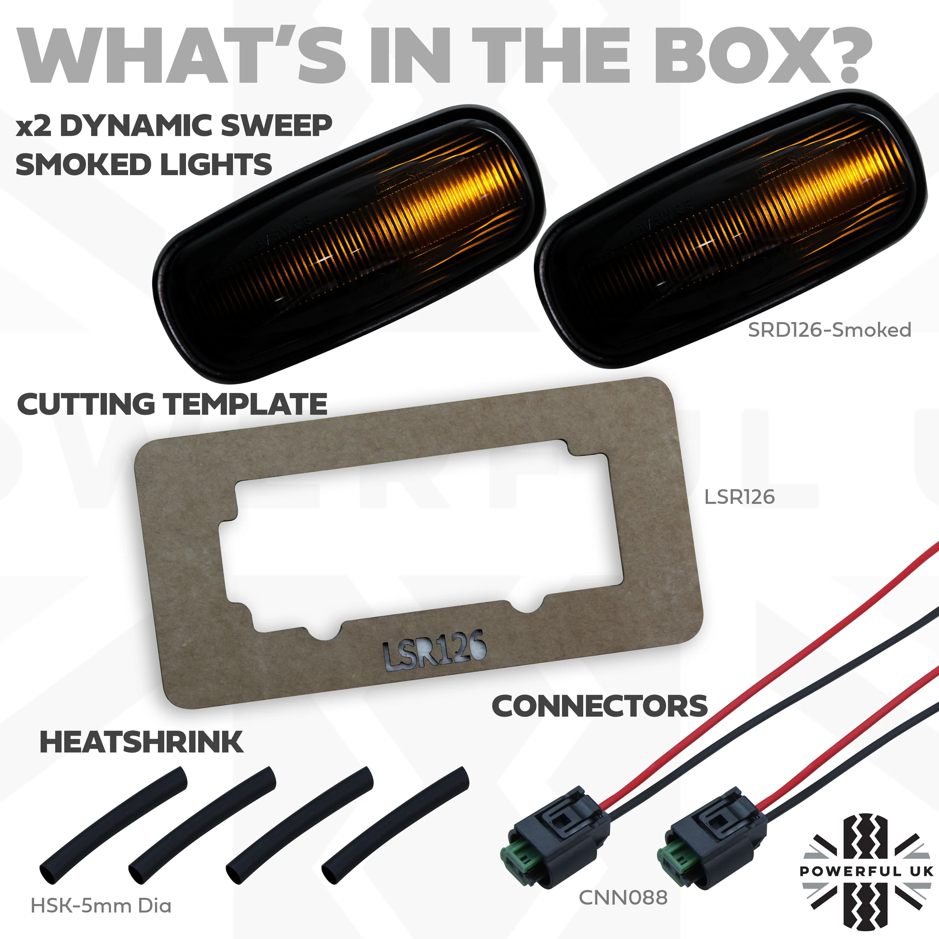 Side Repeaters Conversion Kit - LED - Smoked - Dynamic Sweep for Land Rover Defender - Image 2