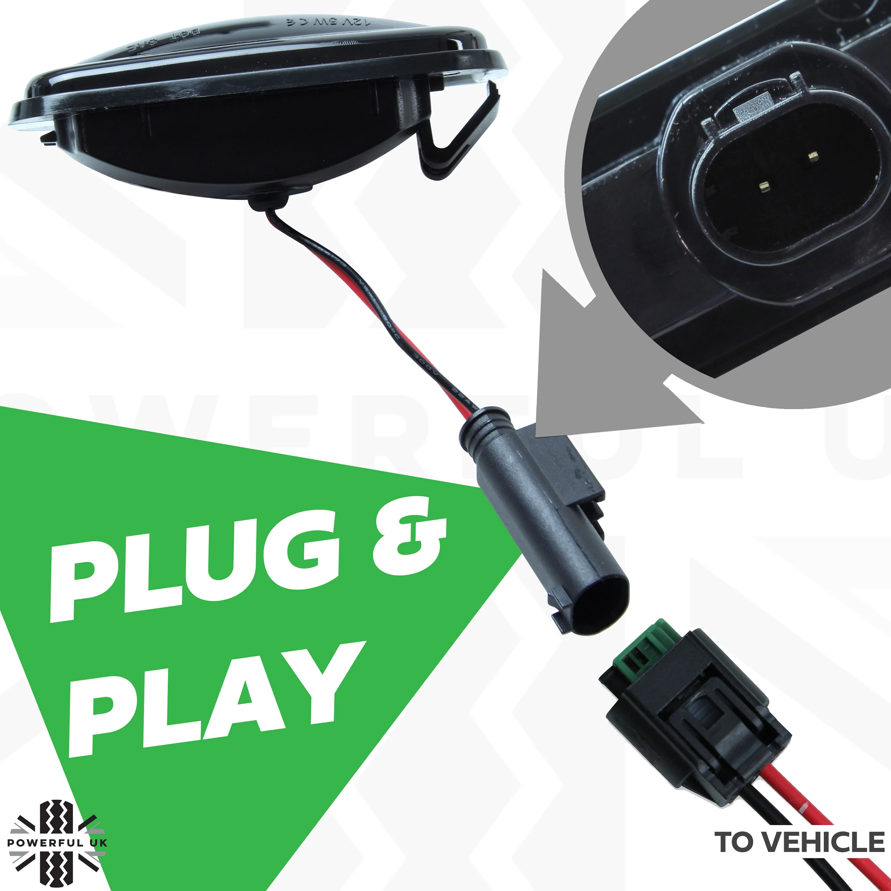 Side Repeaters Conversion Kit - LED - Smoked - Dynamic Sweep for Land Rover Defender - Image 8