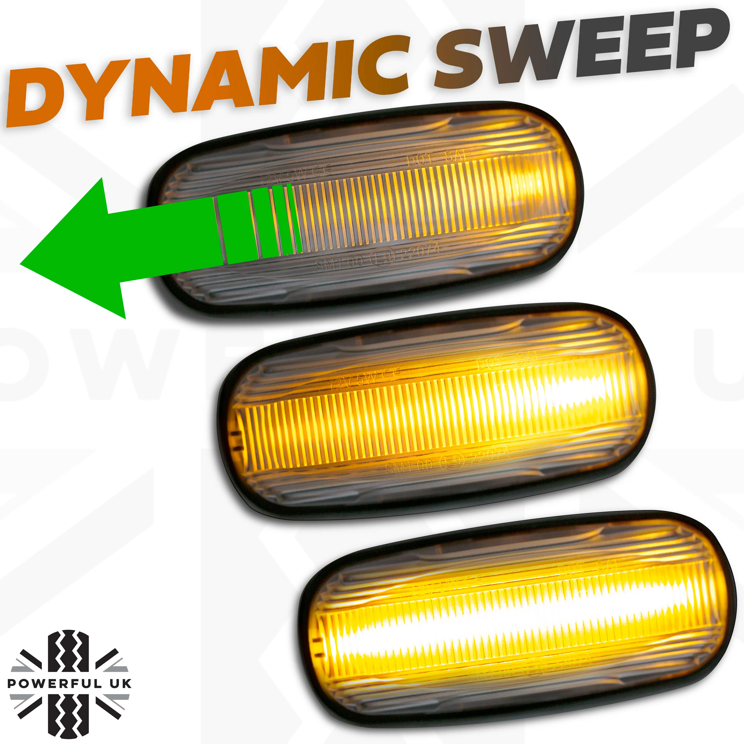 Side Repeaters (Pair) - LED - Clear - Dynamic Sweep for Land Rover Discovery 2 - Image 4