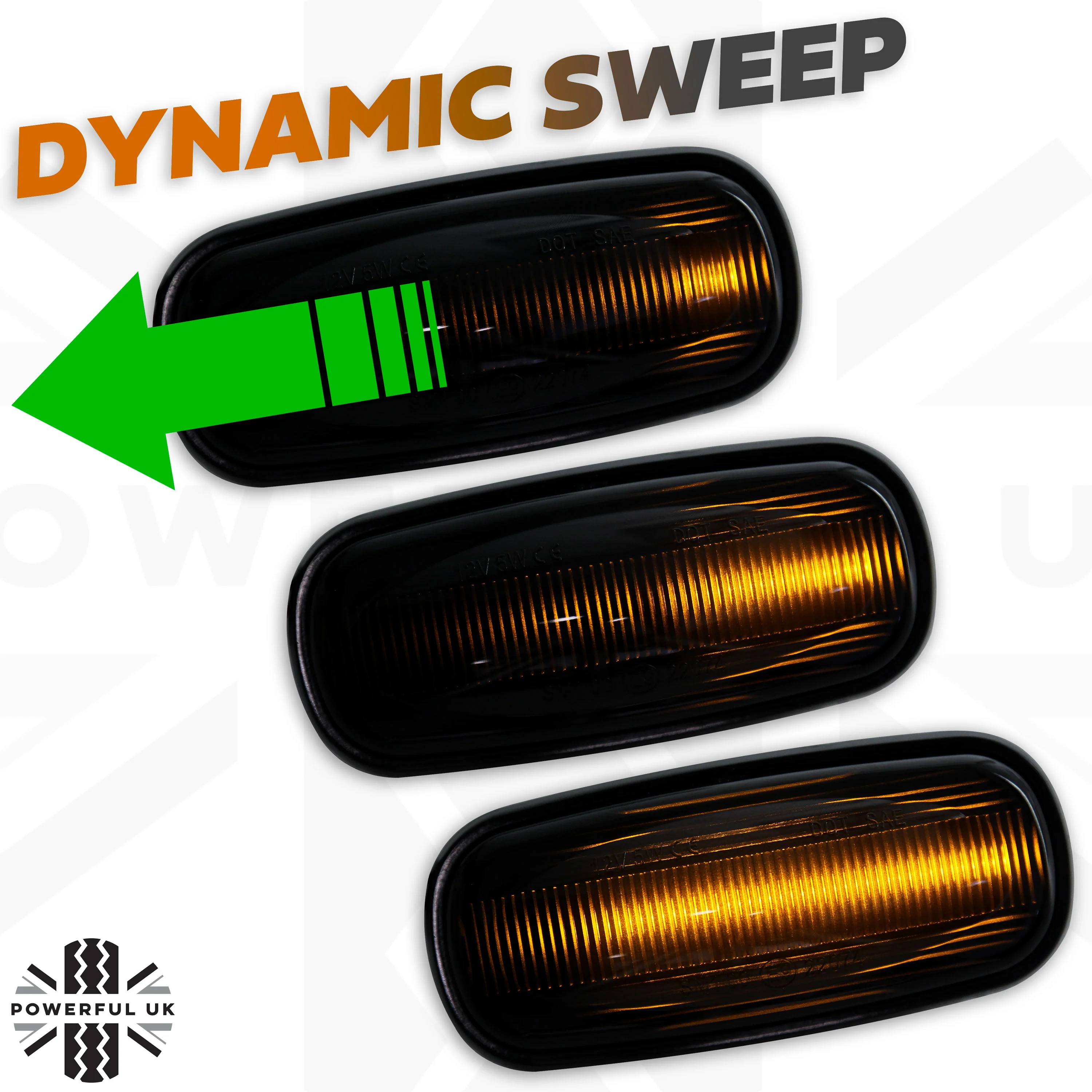 Side Repeaters (Pair) - LED - Smoked - Dynamic Sweep for MG Rover (various models) - Image 4