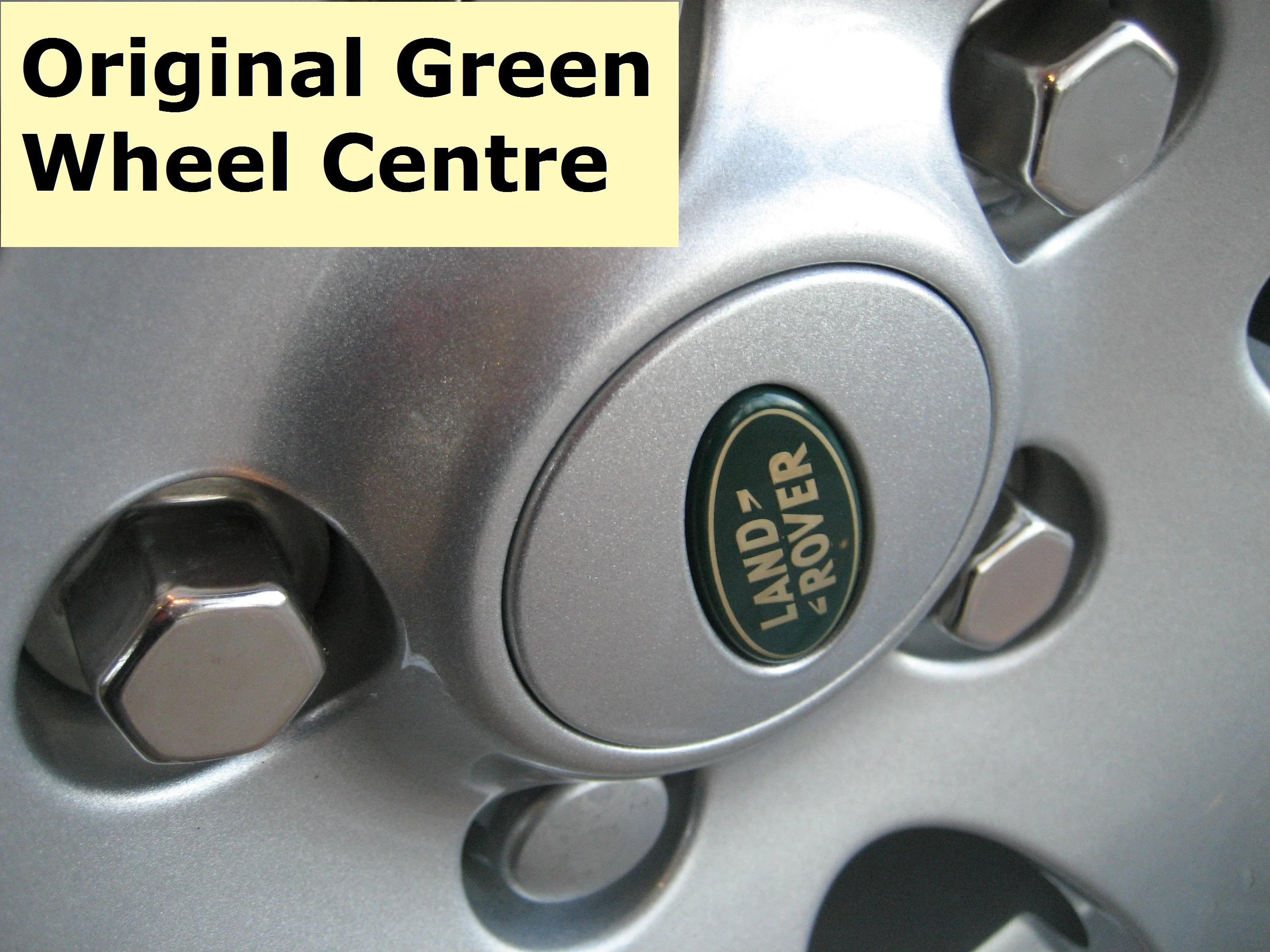 Genuine 4pc Silver & Chrome Wheel Centre caps Land Rover Defender - Image 3