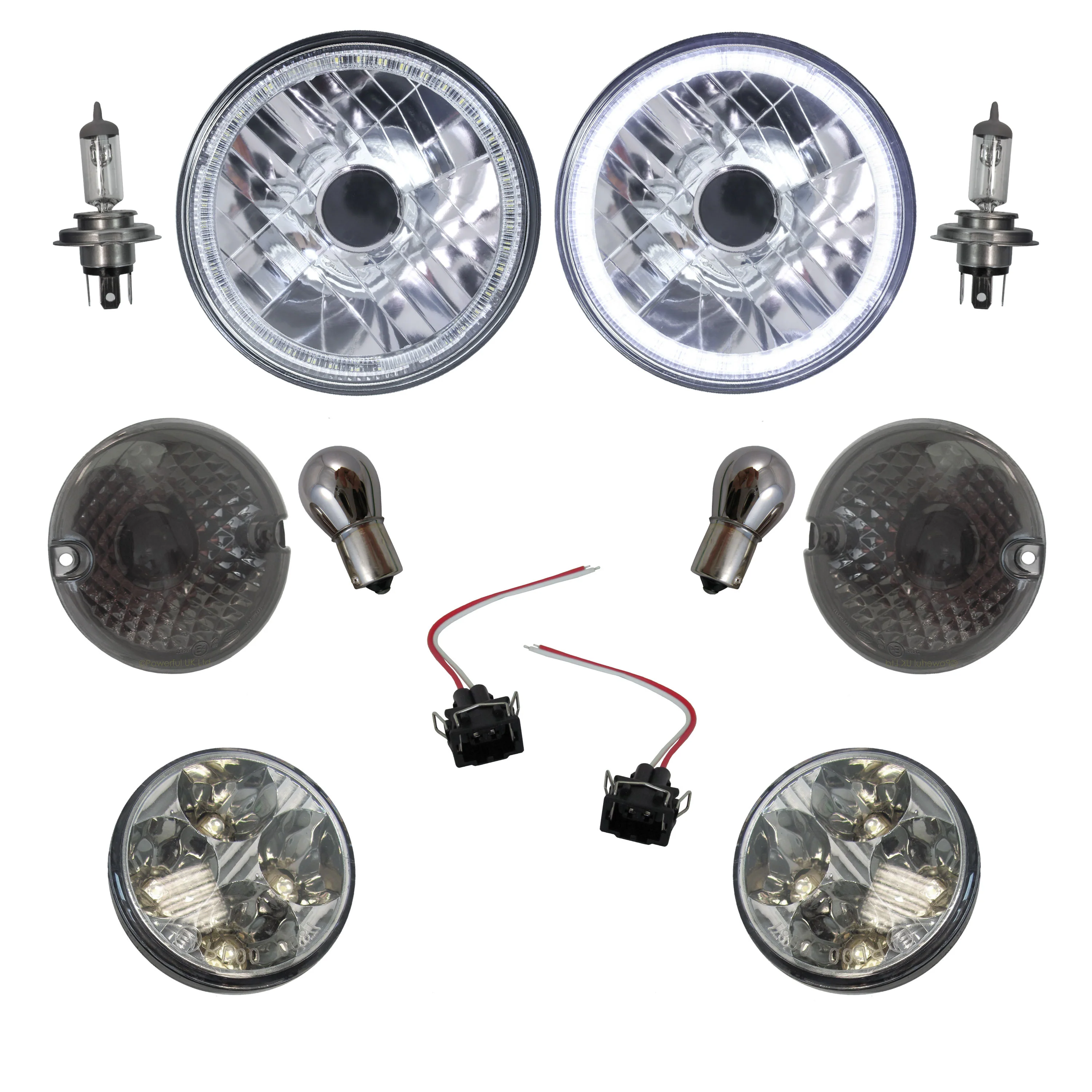 Smoked Light Kit for Land Rover Defender SVX Grille - RHD