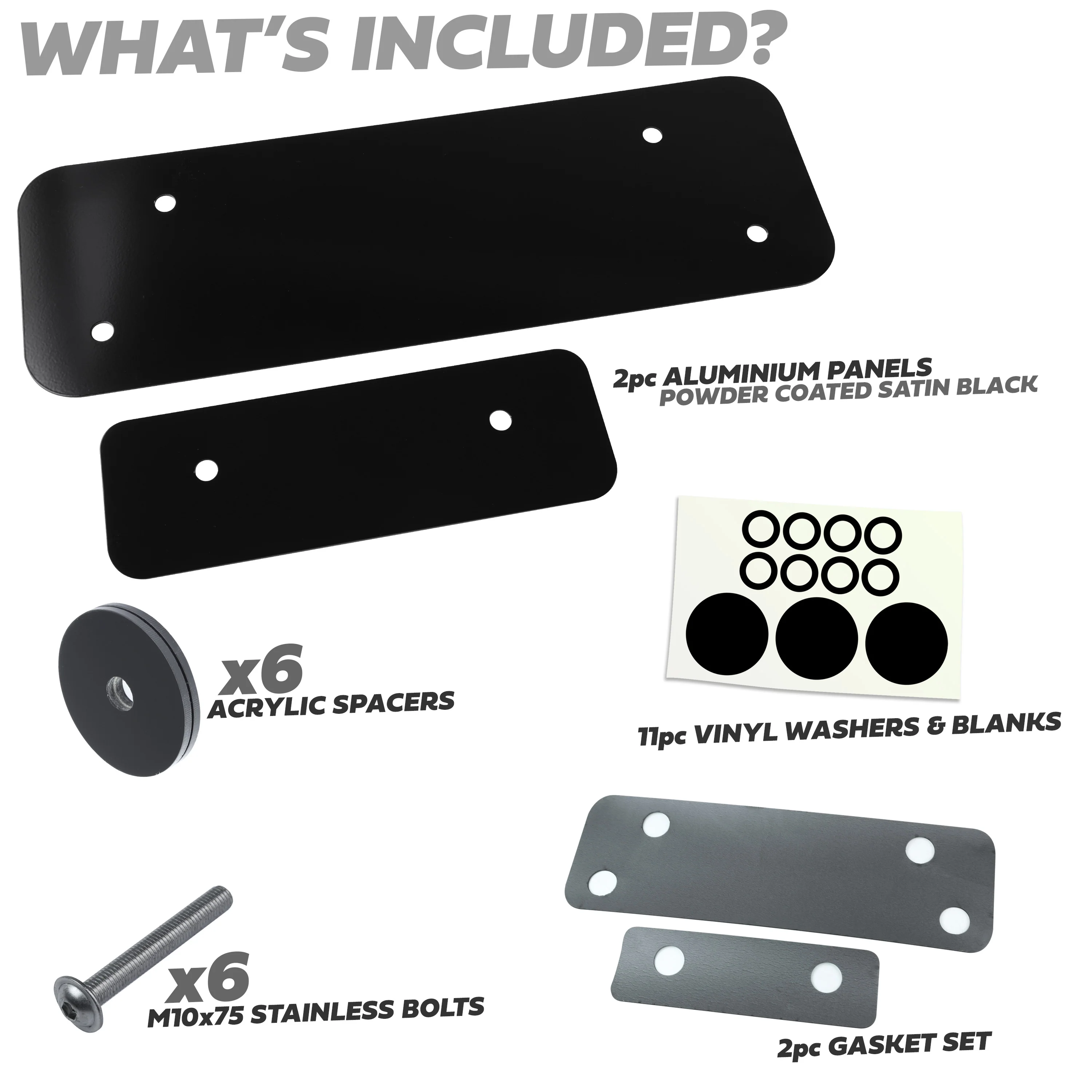 Spare Wheel Delete Kit for Land Rover Defender L663 (Aluminium Panel/Exposed Bolts) - Black - Image 3