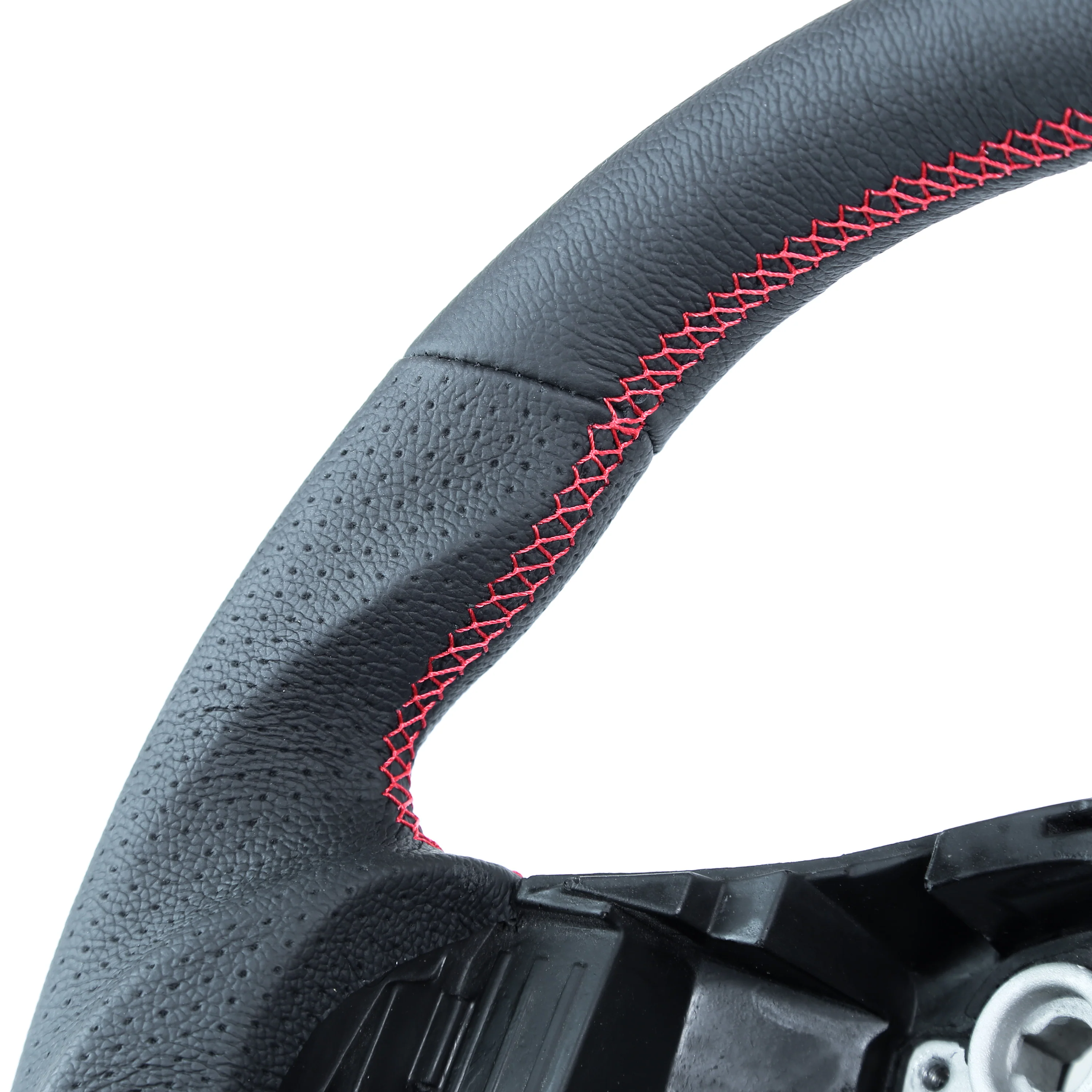 Steering Wheel - Non-Heated - Sports Grip - Red Stitch - for Tesla Model 3 - Image 5