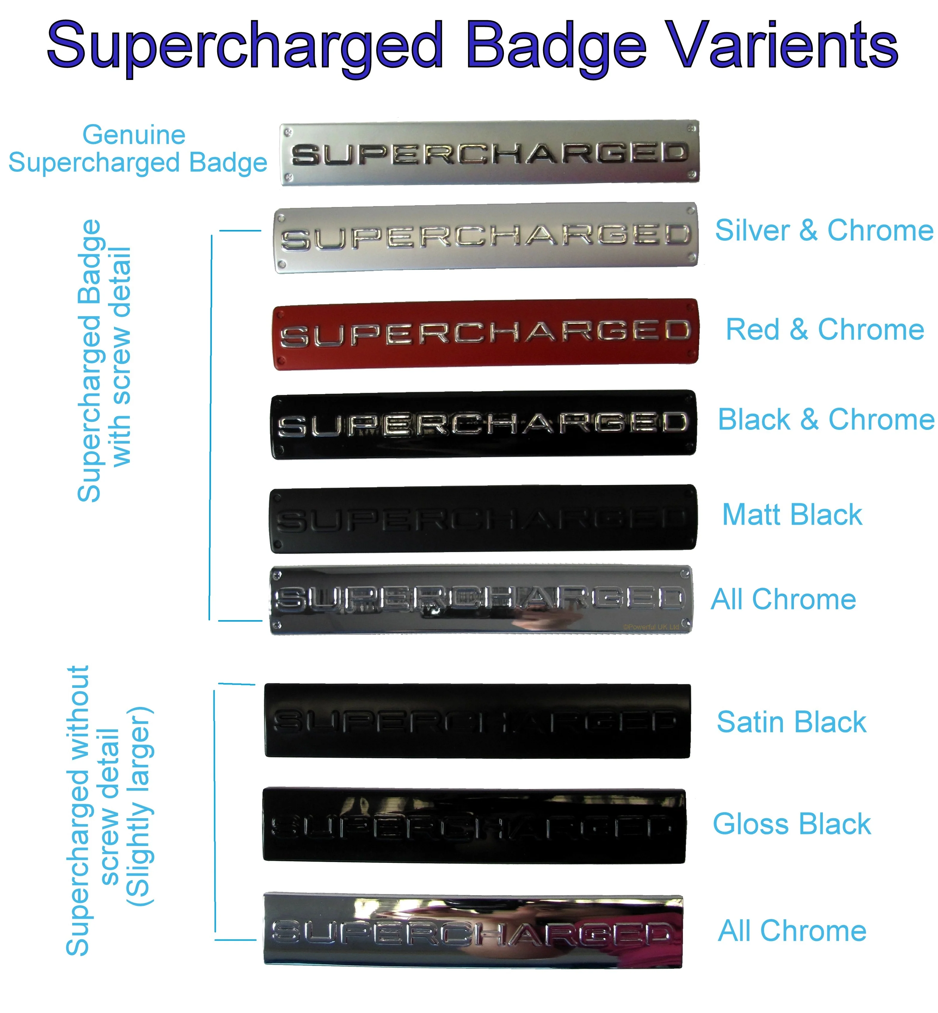 SUPERCHARGED & SPORT Tailgate Badge for Range Rover - Chrome - Image 4