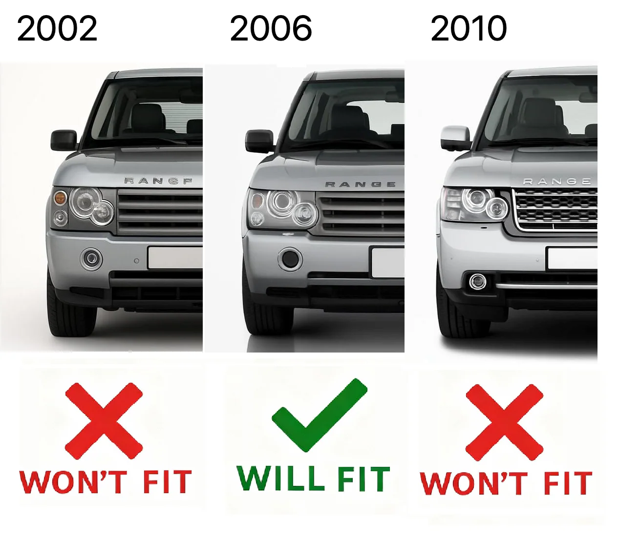 "Supercharged Style" Grille for Range Rover L322 05-09 - Black + Silver - Image 4