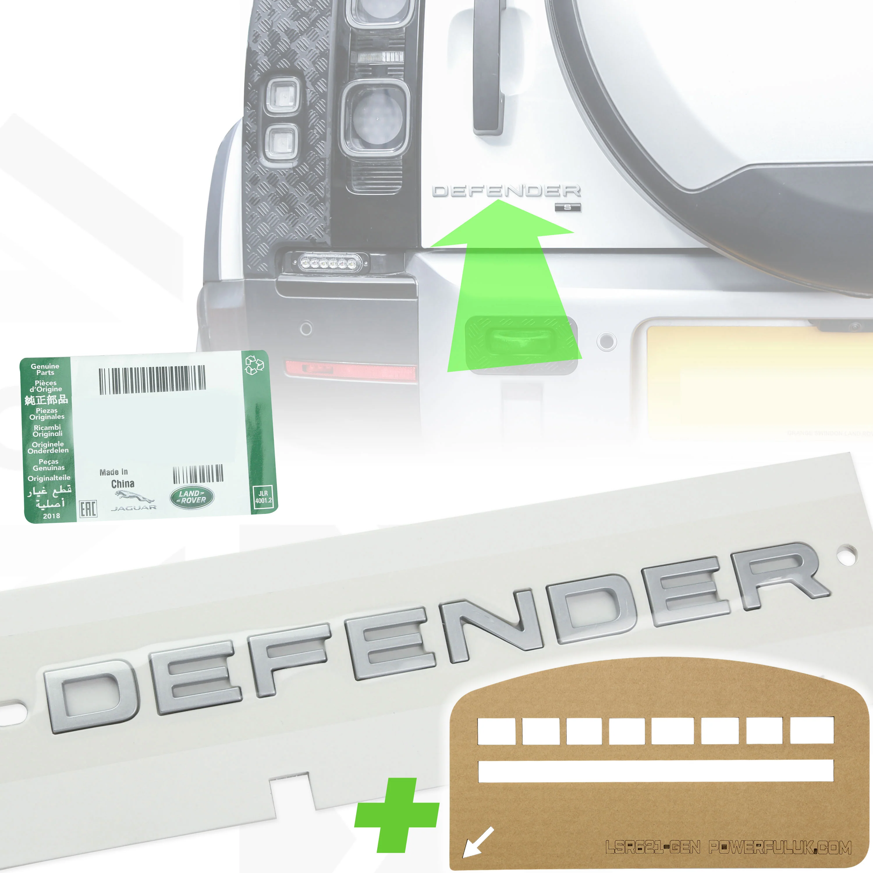 Tailgate Lettering - Satin Silver - for Land Rover Defender L663