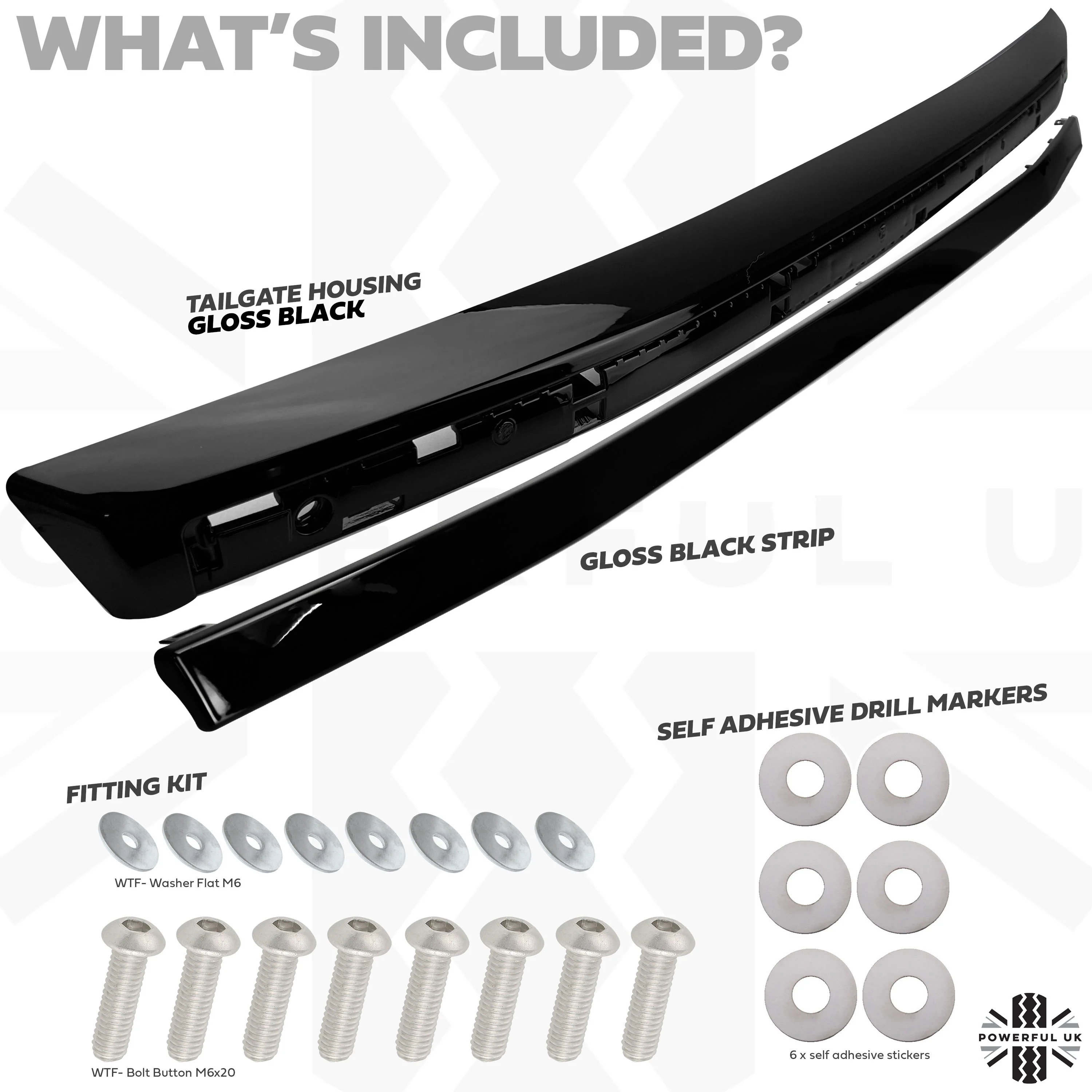 Tailgate Panel Kit - All Gloss Black - for Land Rover Freelander 2 2007-10 - Image 3