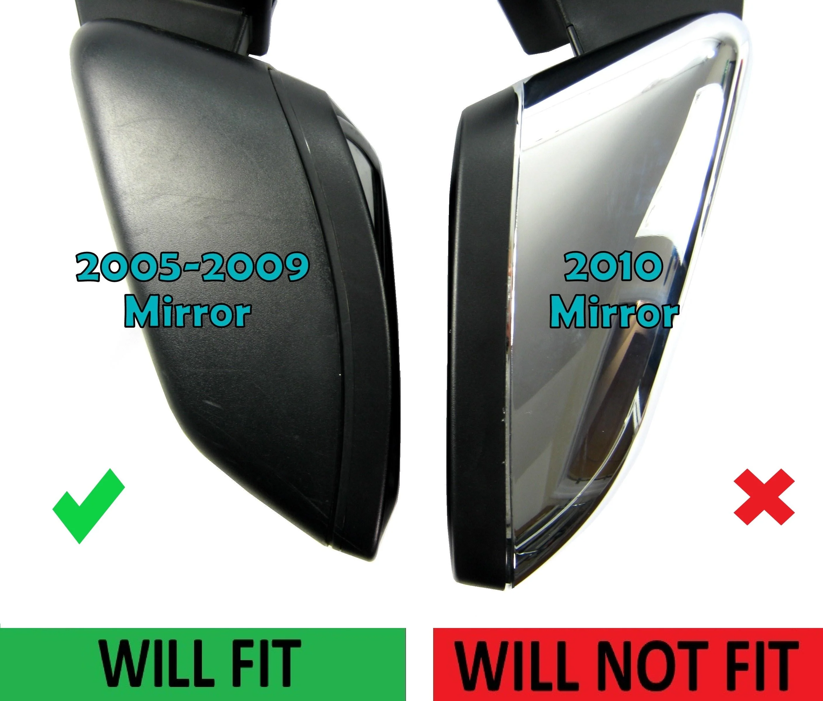 Top Half Mirror Covers for Range Rover Sport L320 (05-09 Mirrors) - Gloss Black - Image 3