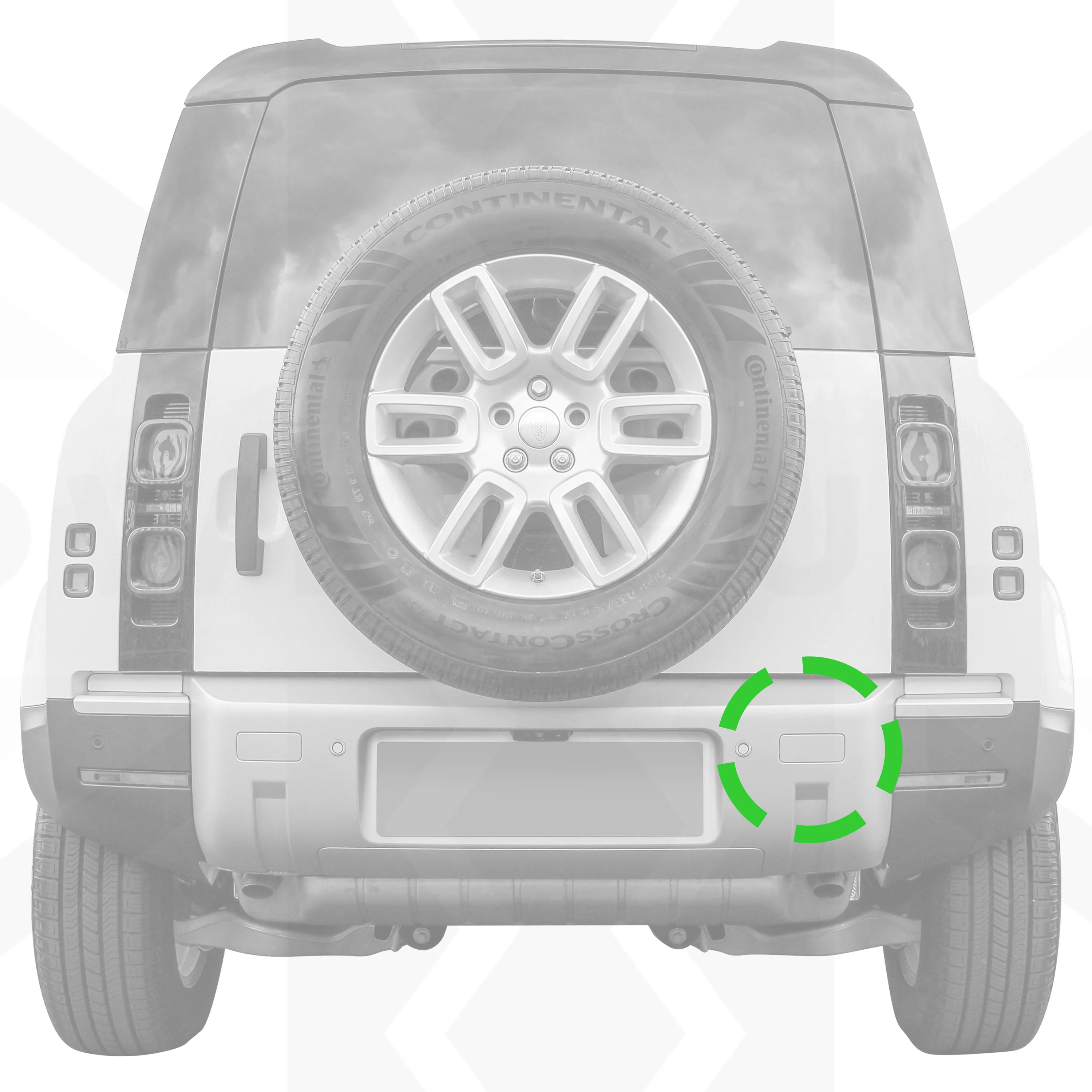 Tow Eye Blanking Plate for Land Rover Defender L663 - Silver - Right - Image 2