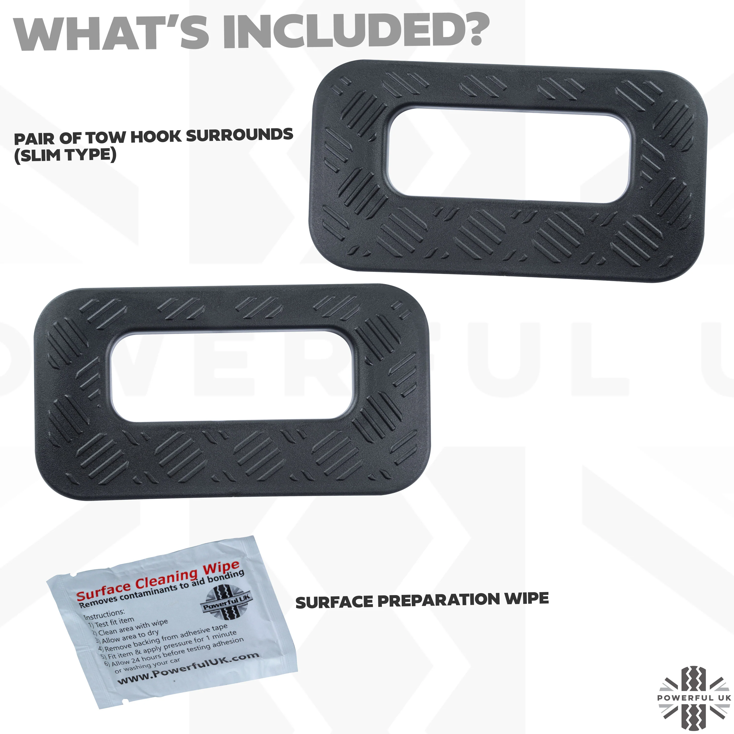 Tow Loop Surrounds Chequer Plate for Land Rover Defender L663 - Slim Type - Image 3