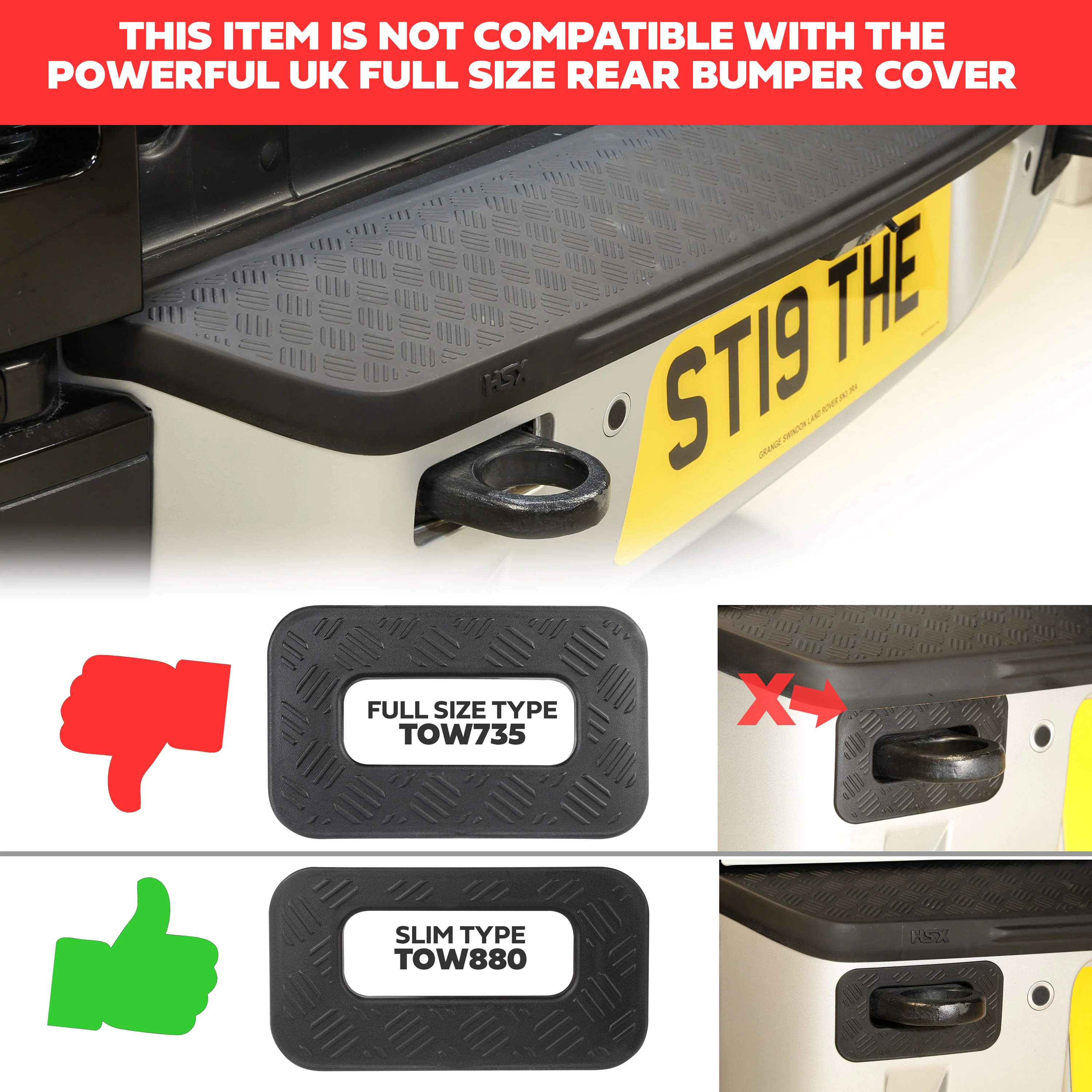 Tow Loop Surrounds Chequer Plate for Land Rover Defender L663 - Slim Type - Image 8