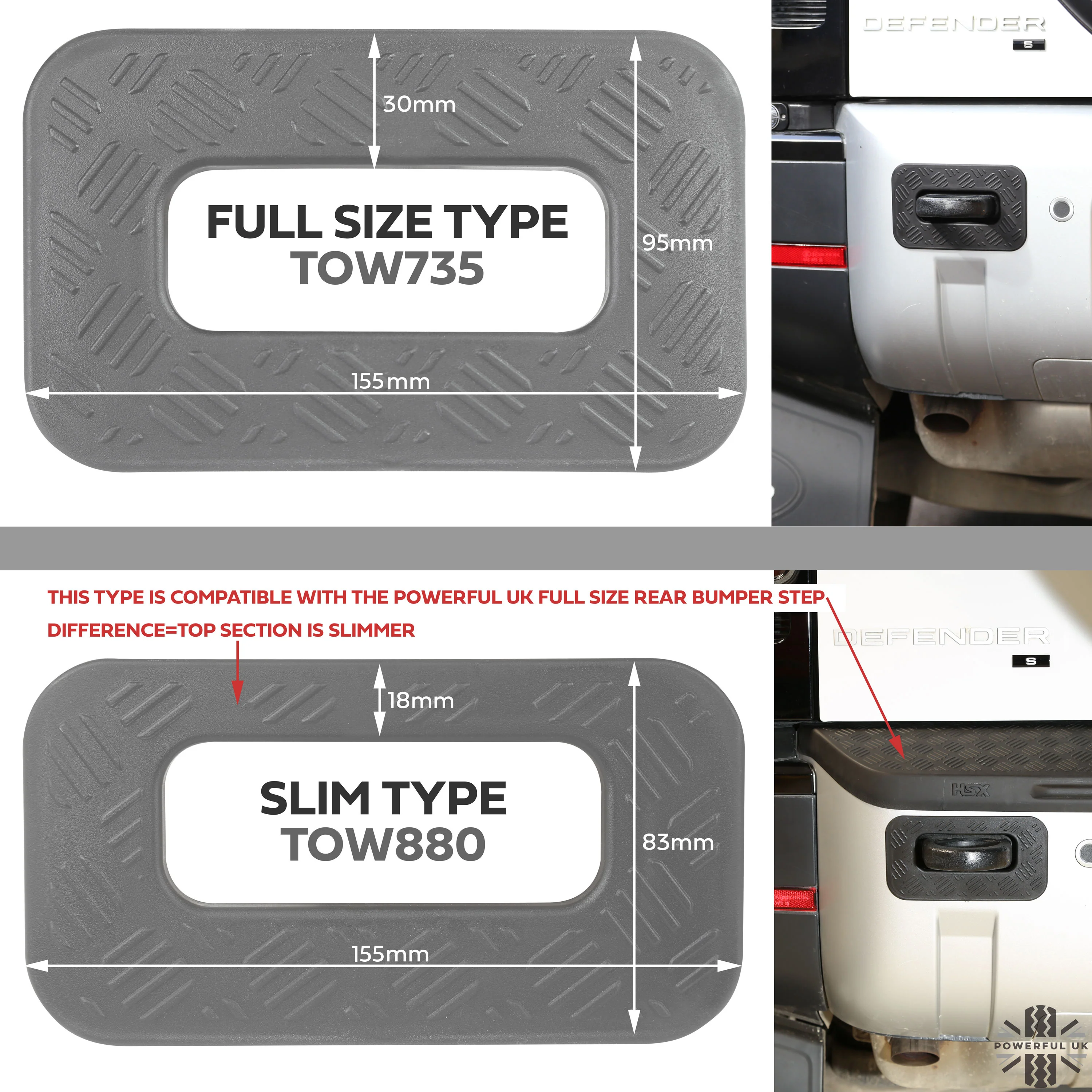 Tow Loop Surrounds Chequer Plate for Land Rover Defender L663 - Slim Type - Image 9