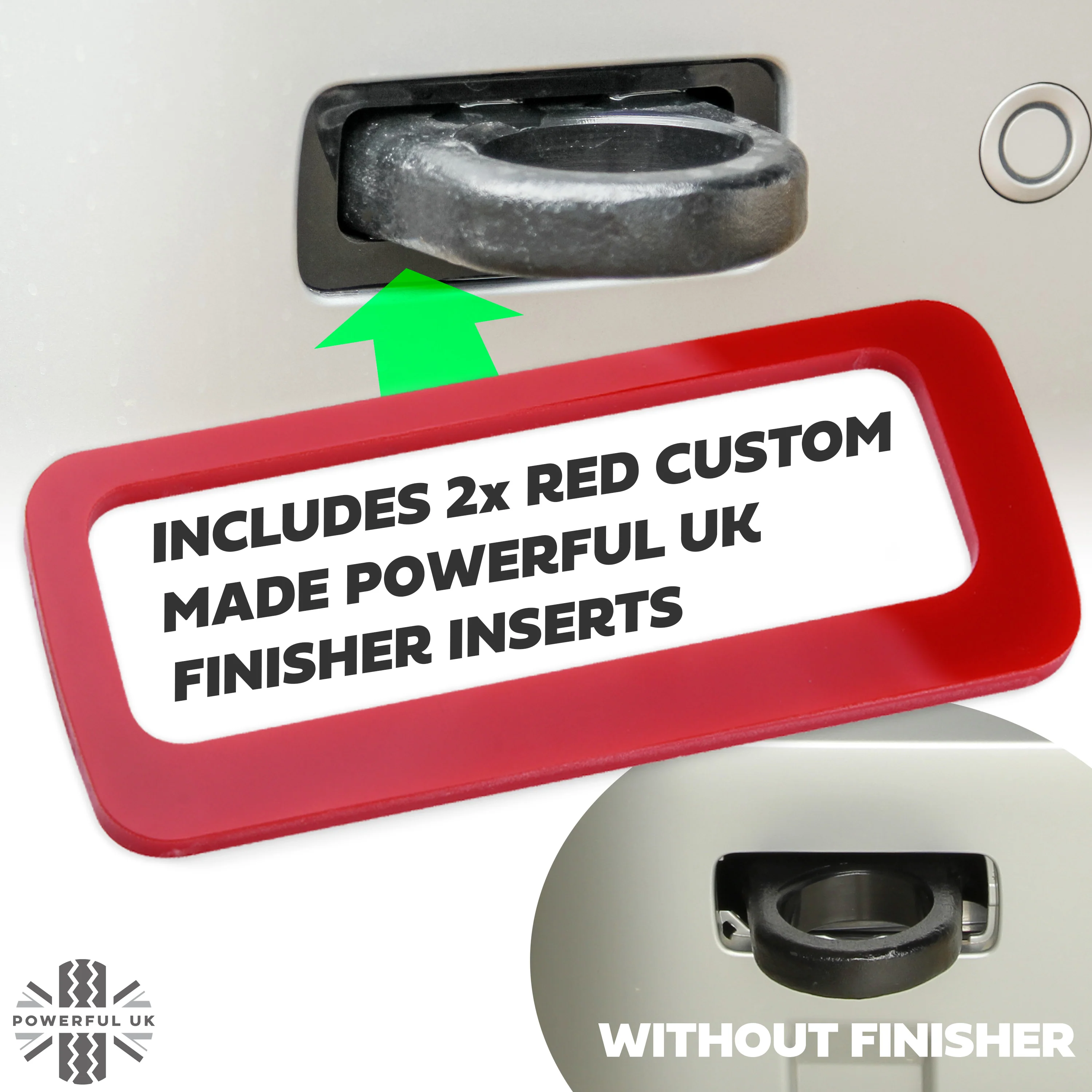Tow Loop Upgrade Kit B - Black Loops + Red Inserts for Land Rover Defender L663 - Image 5