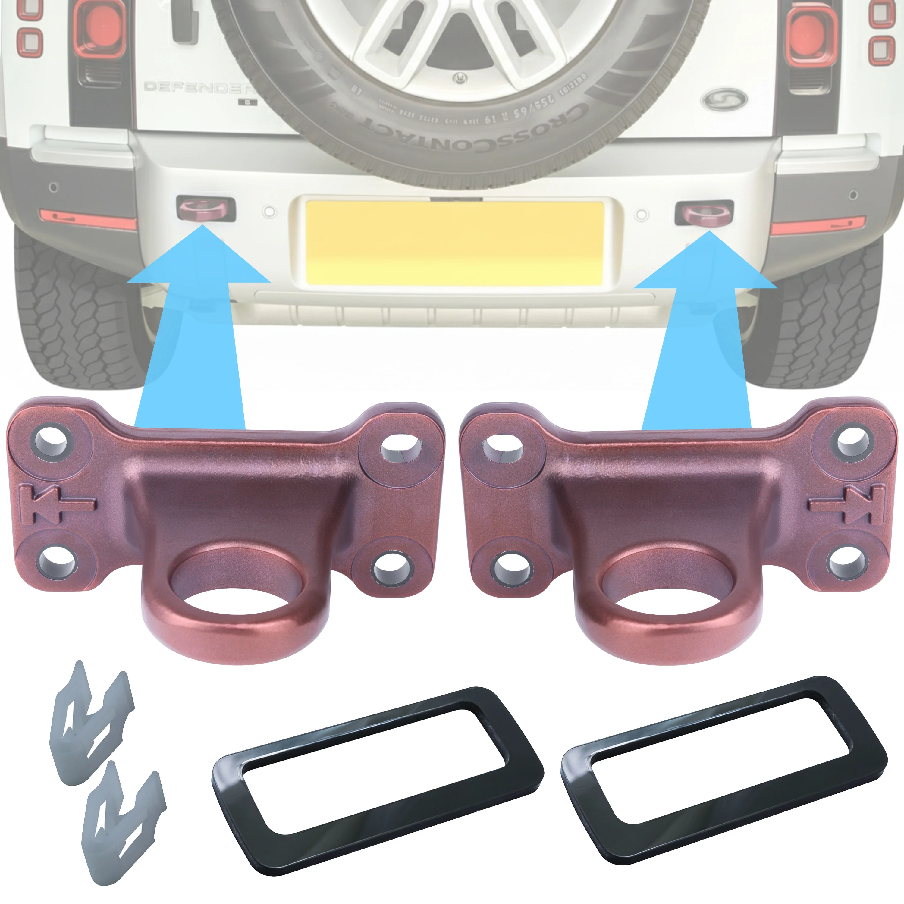 Tow Loop Upgrade Kit - Sunrise Copper Loops + Black Inserts for Land Rover Defender L663