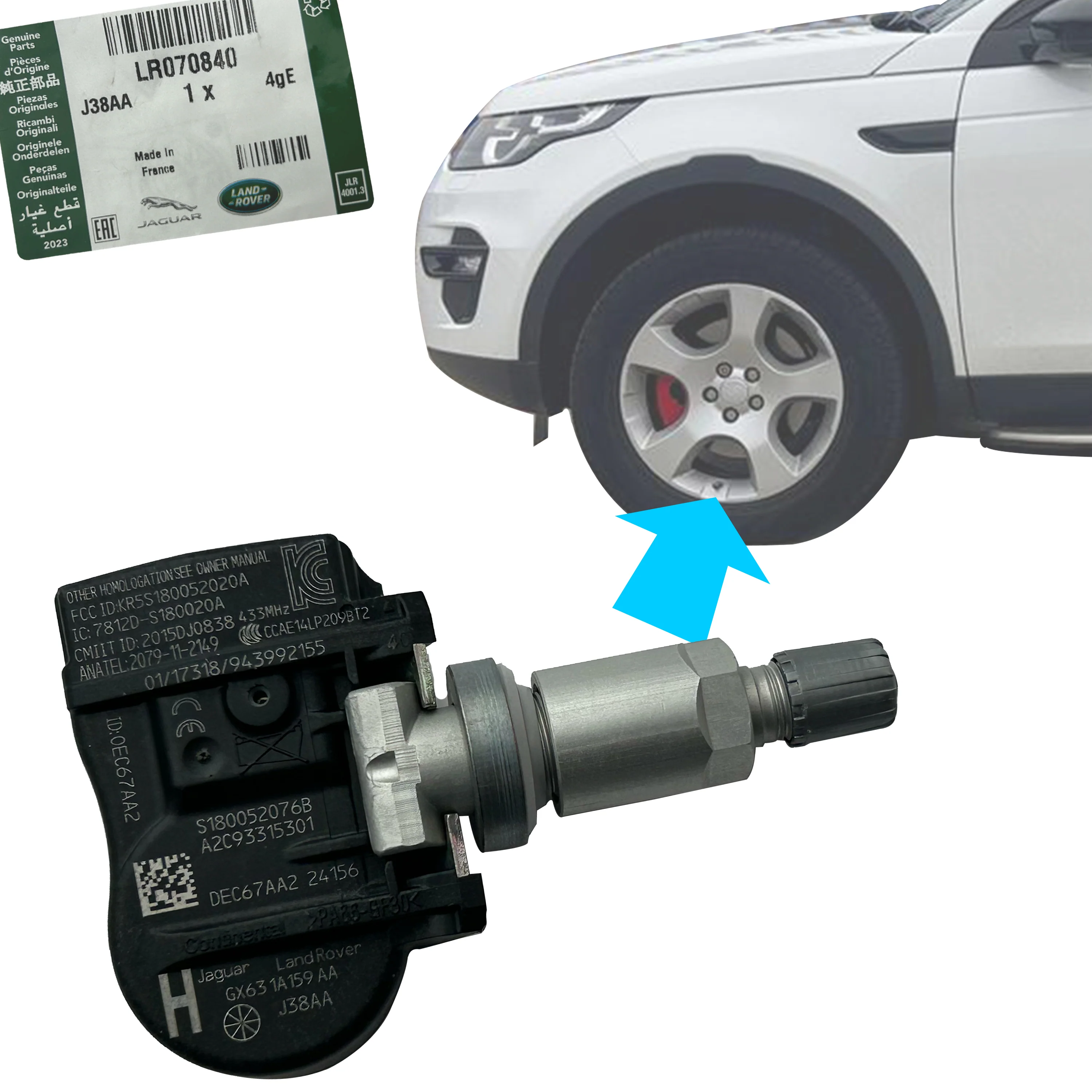 Genuine Tyre Pressure Monitoring System (TPMS) Sensor x1 for Land Rover Defender L663 - Early type