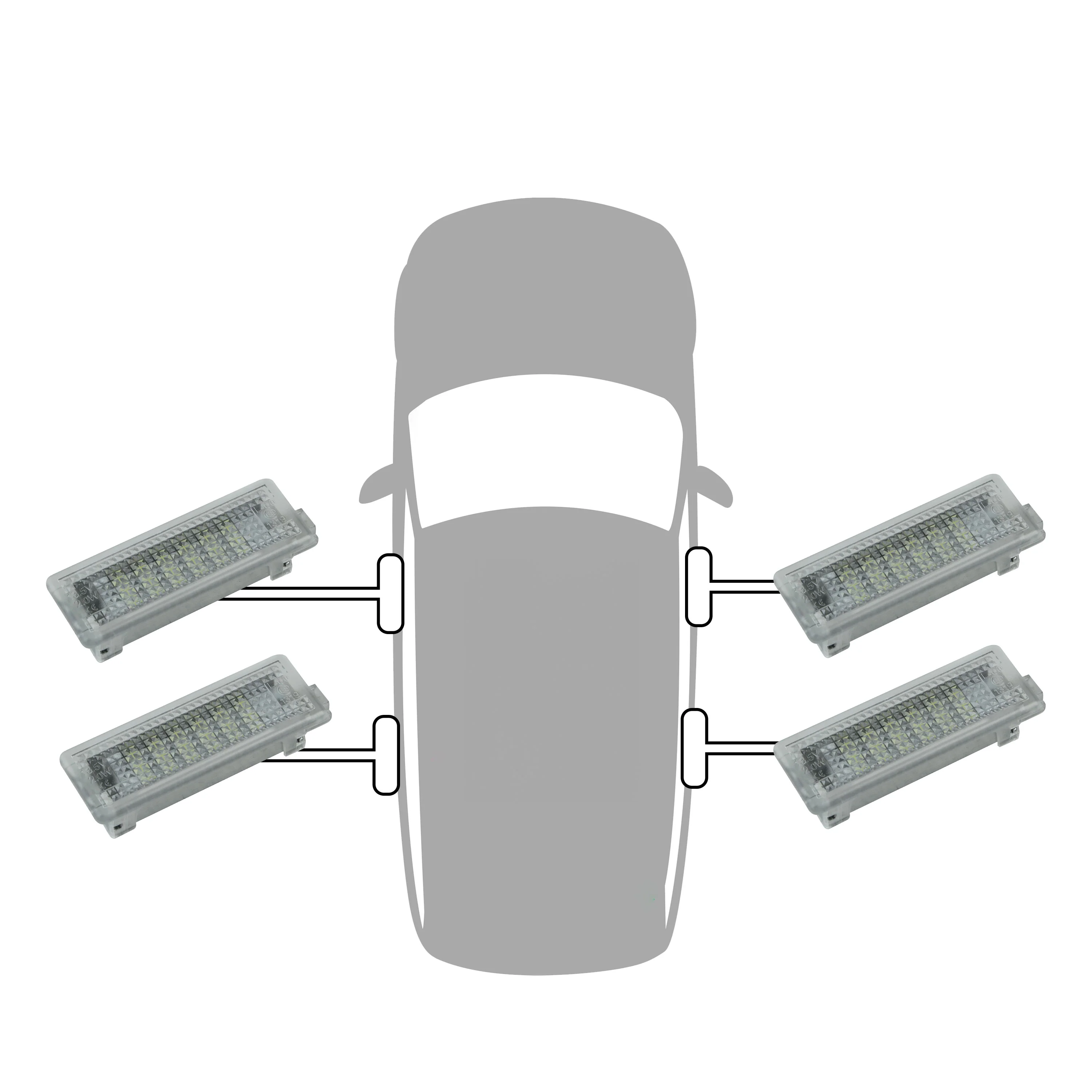 WHITE LED Door Courtesy Lights for Range Rover L322 (4pc) - Image 2