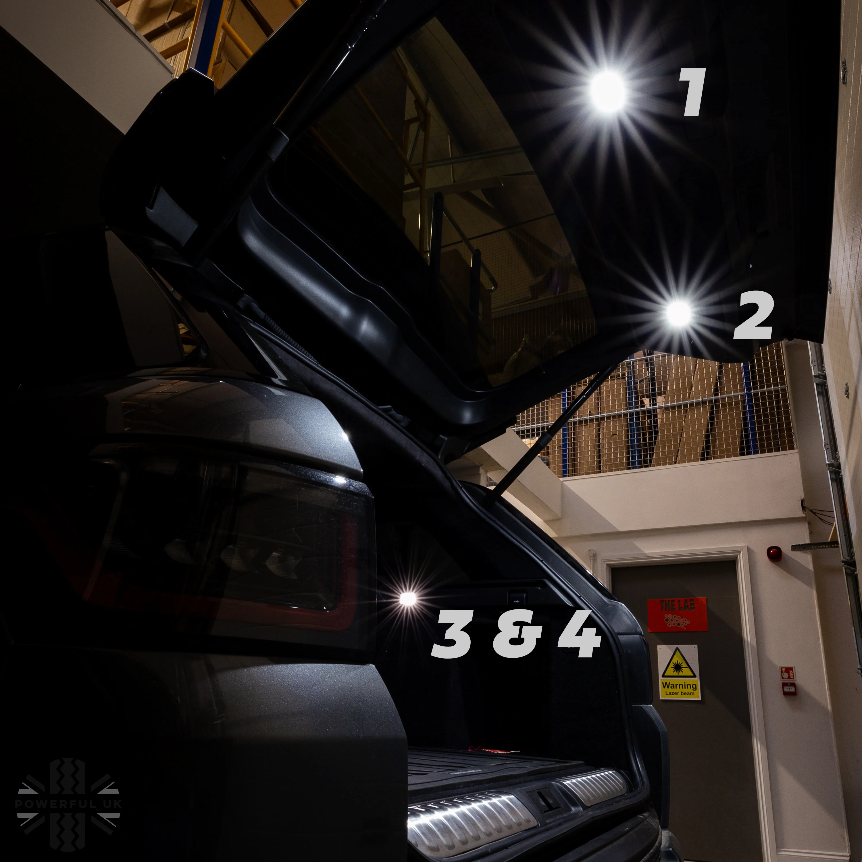 WHITE LED interior boot lamp upgrade for Land Rover Discovery 5 (4pc) - Image 6
