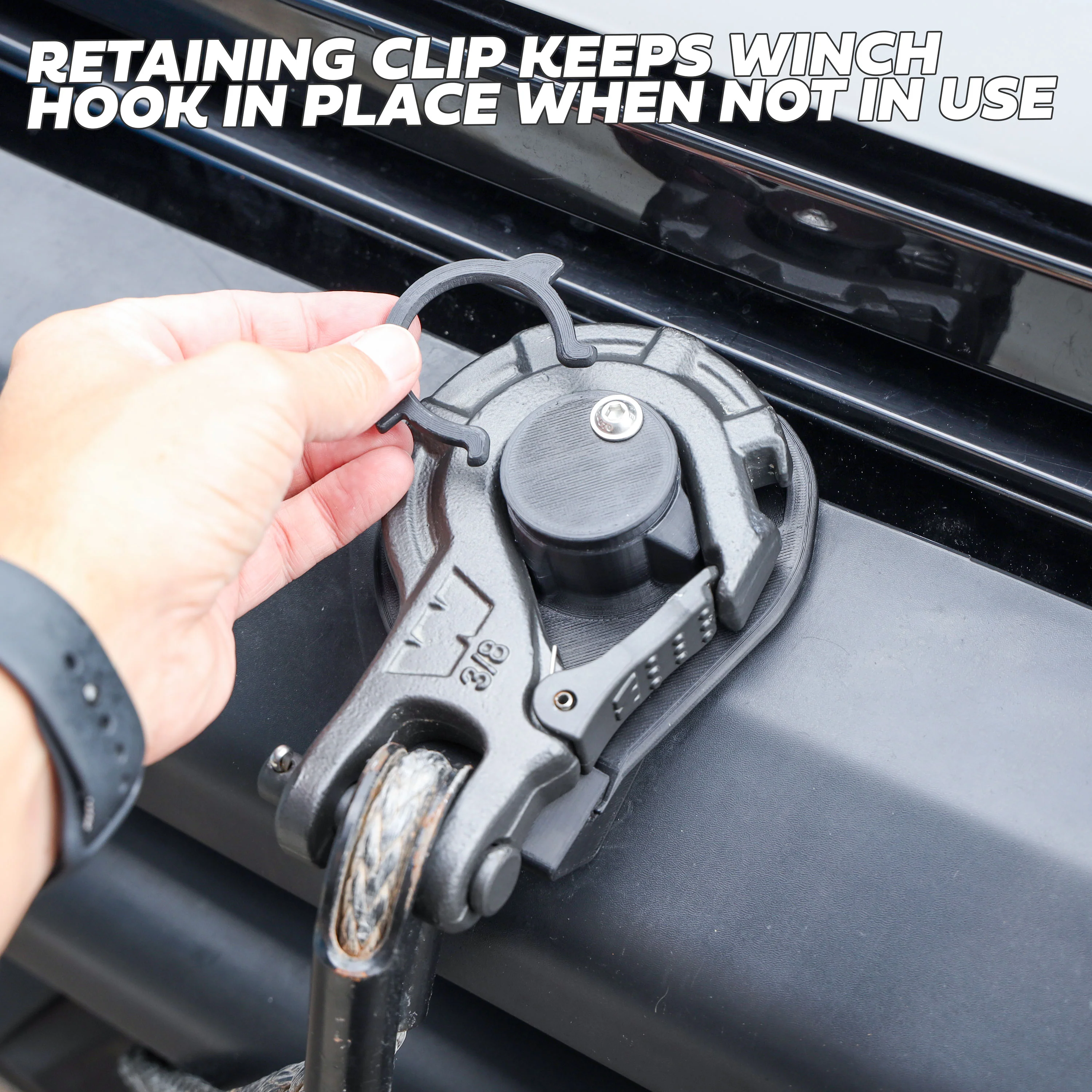 Winch Access Panel & Hook Holder Bundle for Land Rover Defender L663 - All Black - Image 9