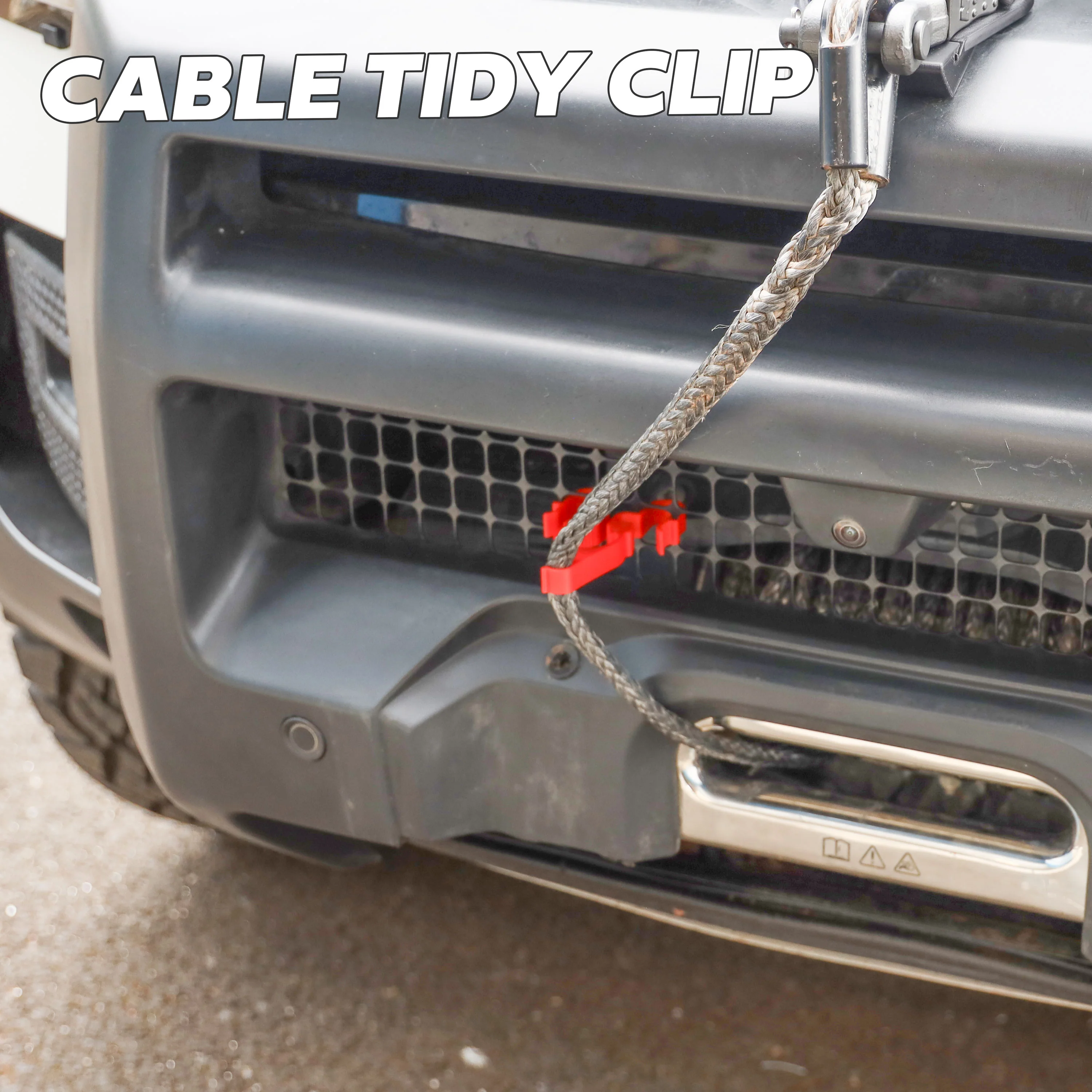 Winch Holder & Cable Tidy Kit for Land Rover Defender L663 - with Red clips - Image 7