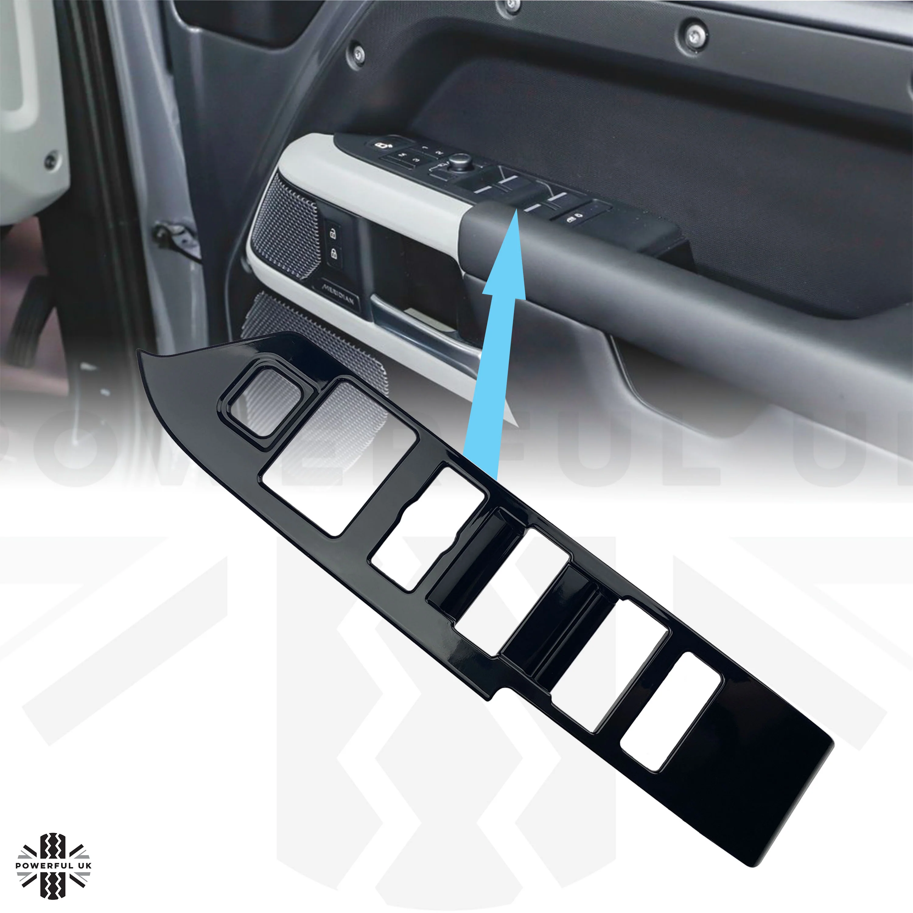 Window Switch Surround Trim - Gloss Black - for Land Rover Defender L663 RHD - Image 3